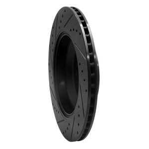 Genesis G90 Brake Rotor (1) - Rear Right - R1 Concepts - Drilled & Slotted - Black - `17-`19